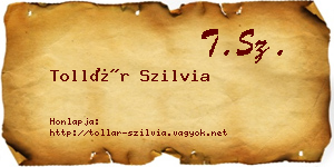 Tollár Szilvia névjegykártya